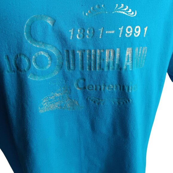 XL Vintage Mens T-shirt Single Stitch Nebraska Centennial Blue Hanes 1990's USA - Picture 2 of 8